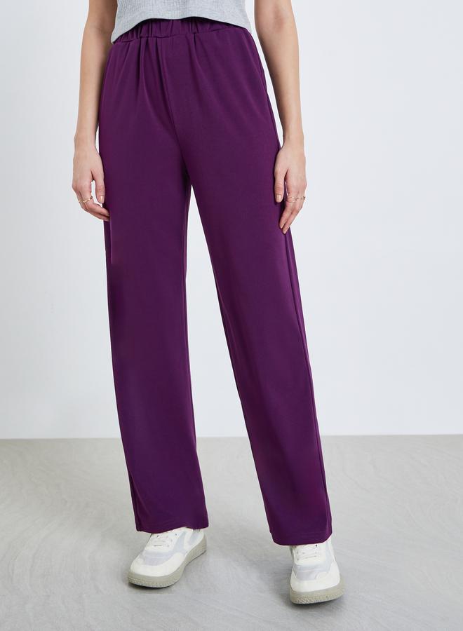 Styli Women Purple Wide Leg Pants - Image 2